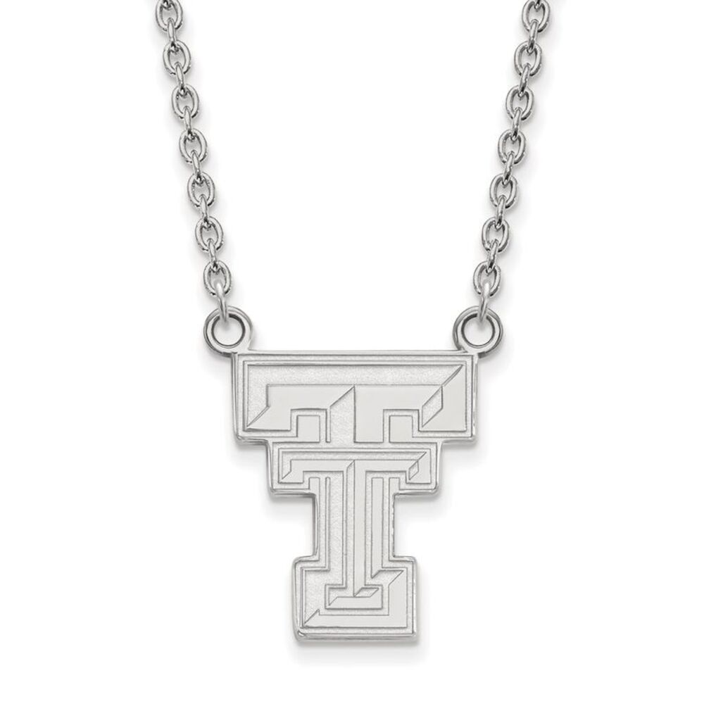 Sterling Silver Texas Tech U Large 'TT' Pendant Necklace
